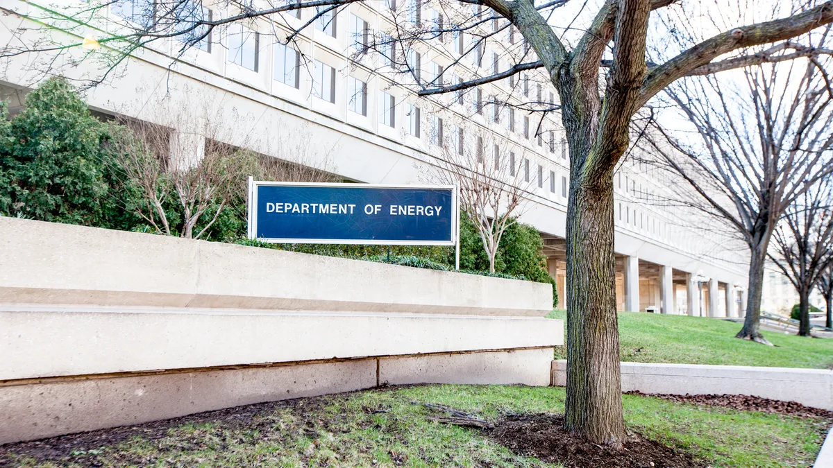 A facade of a Department of Energy building