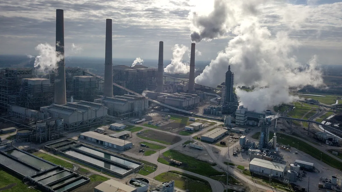 NRG Energy's coal-fired W.A. Parish power plant near Thompsons, Texas.